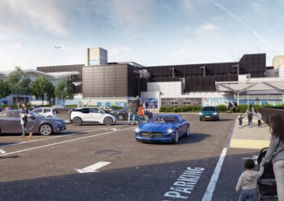 BHX airport exterior and parking at the terminal